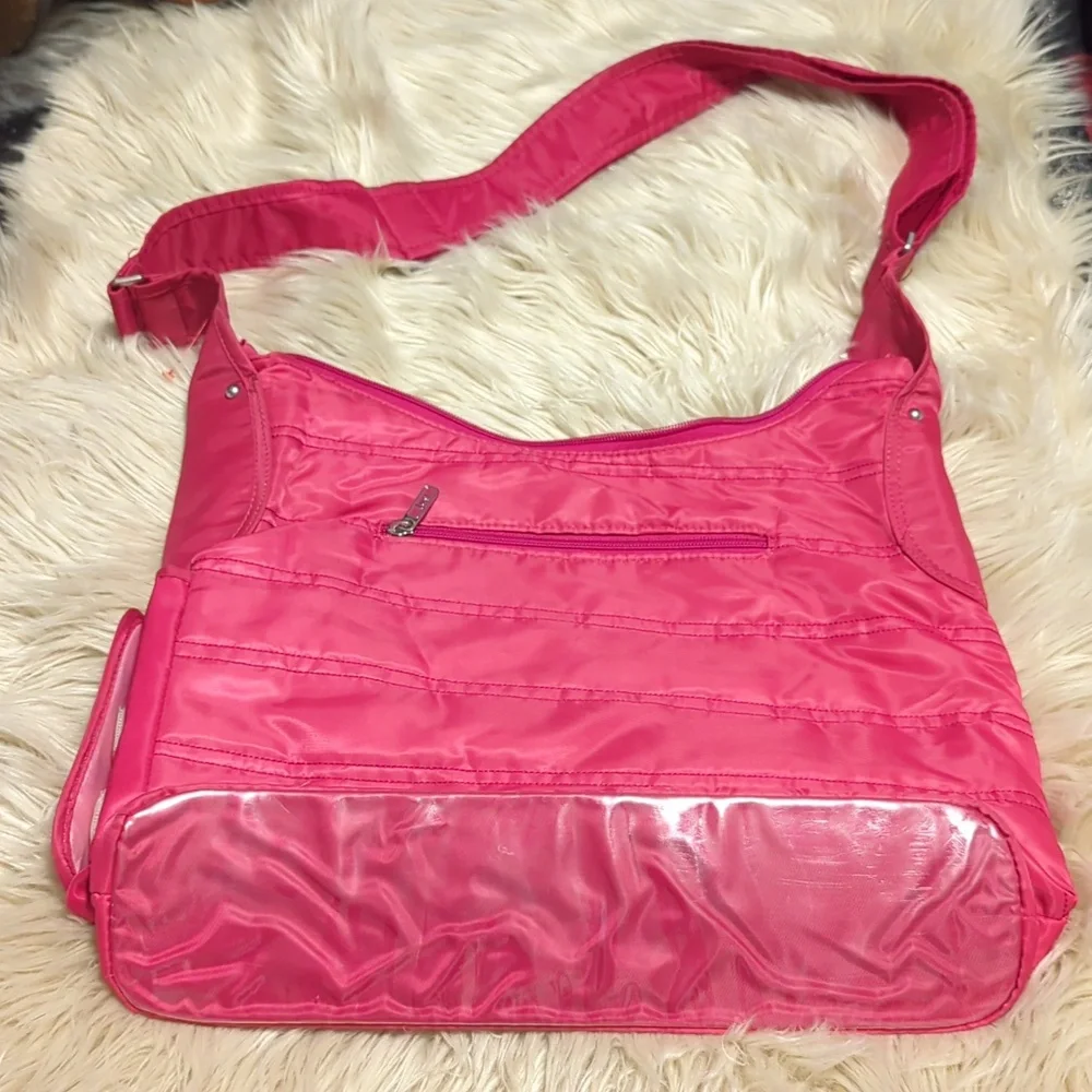 LUG PINK RASPBERRY LARGE CABLE CAR SHOULDER BAG PURSE TOTE - Picture 5 of 15